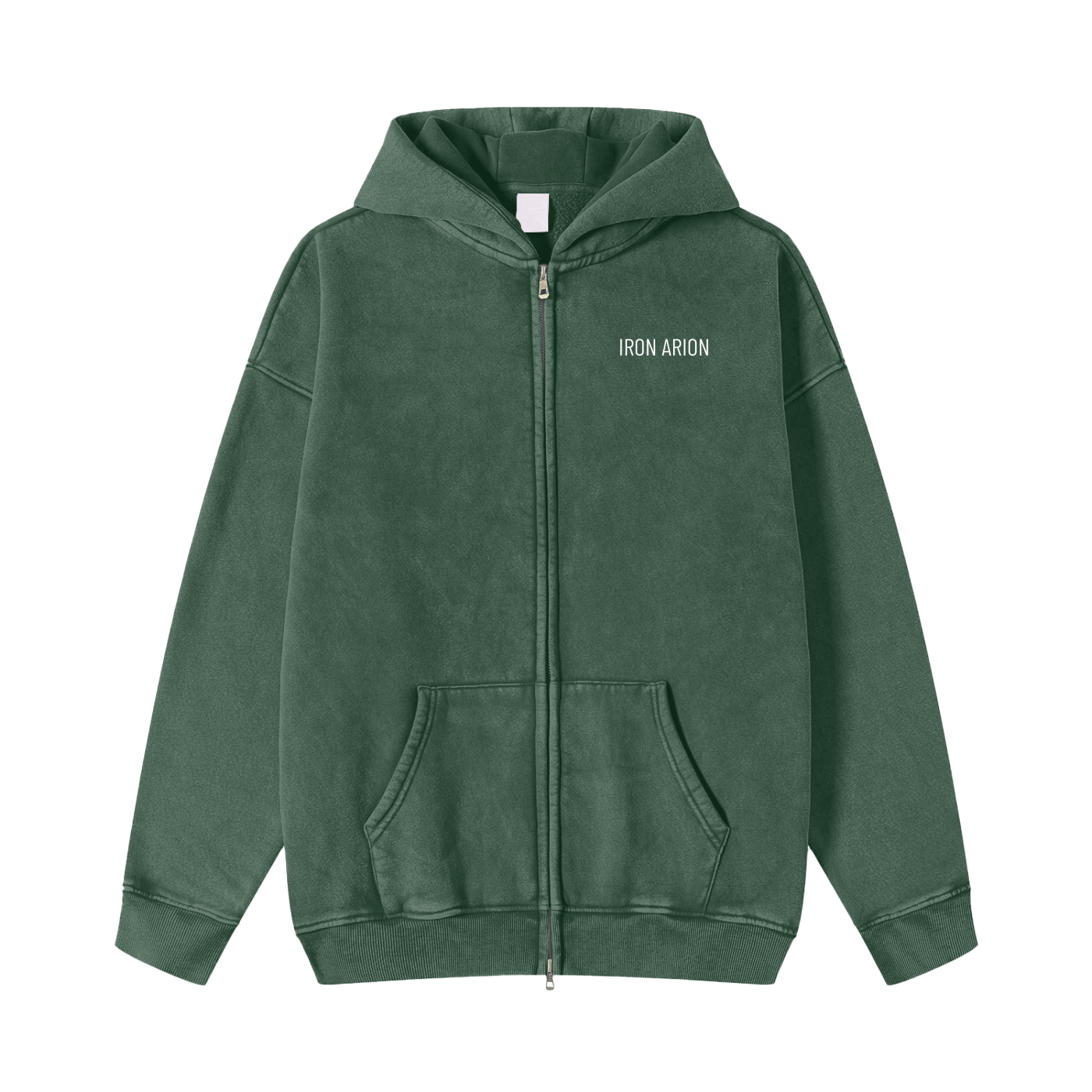 Snow Washed Zip-Through Hoodie