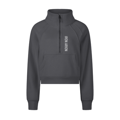 Cropped Half-Zip Sweatshirt