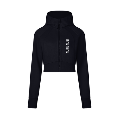 Cropped Zip-Through Hoodie