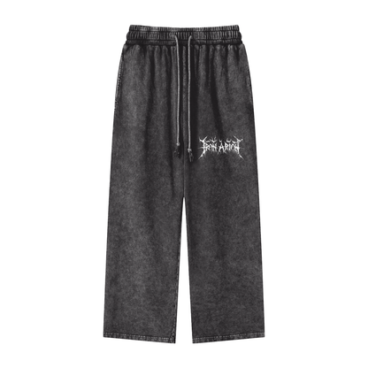 Acid Wash Straight Leg Sweatpants