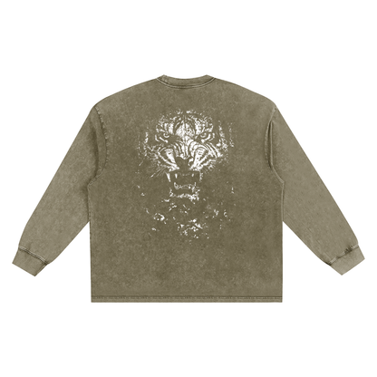 BEAST Snow Washed Oversize Long Sleeve T-shirt