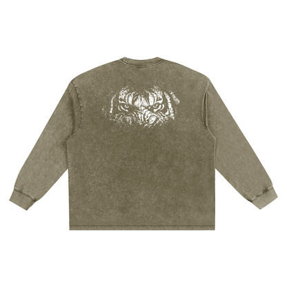 BEAST Snow Washed Oversize Long Sleeve T-shirt