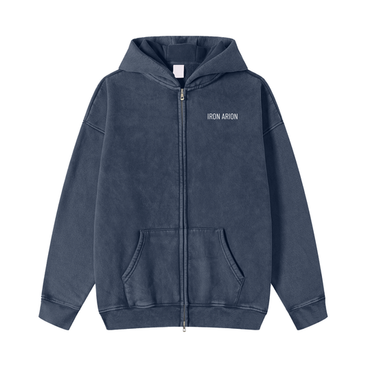 Snow Washed Zip-Through Hoodie