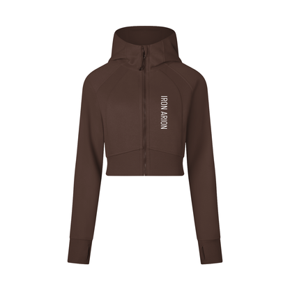 Cropped Zip-Through Hoodie