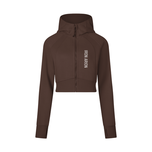 Cropped Zip-Through Hoodie