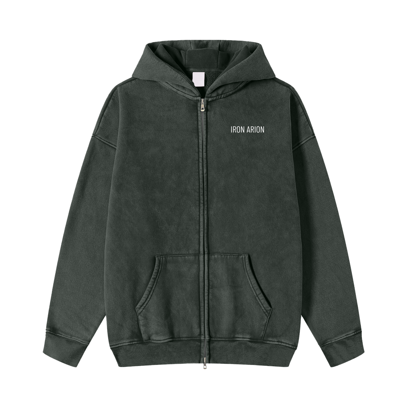 Snow Washed Zip-Through Hoodie