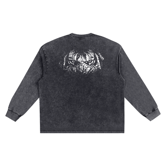 BEAST Snow Washed Oversize Long Sleeve T-shirt