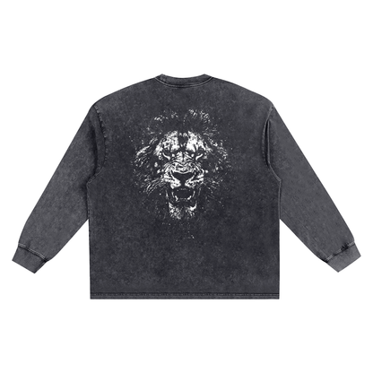 BEAST Snow Washed Oversize Long Sleeve T-shirt
