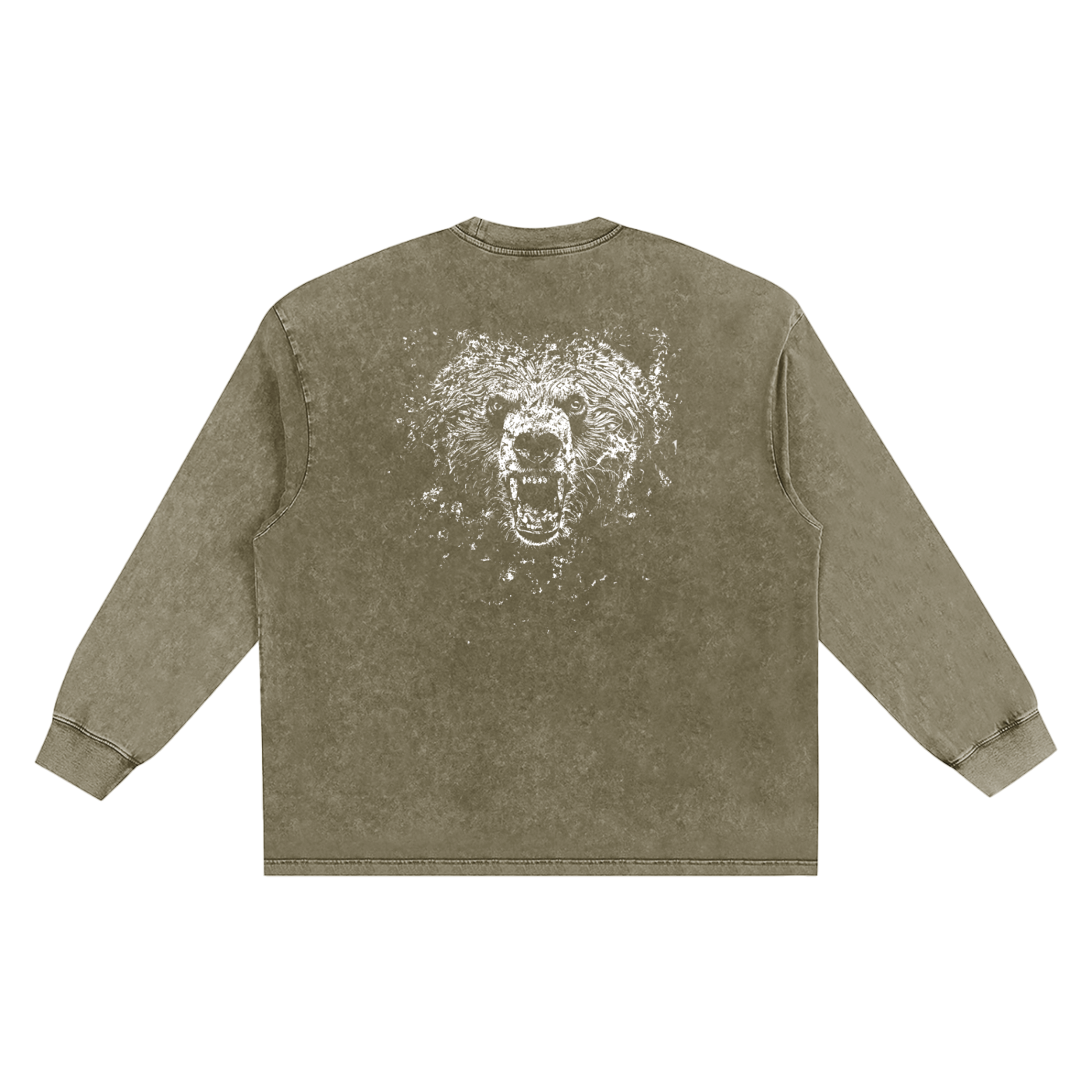 BEAST Snow Washed Oversize Long Sleeve T-shirt