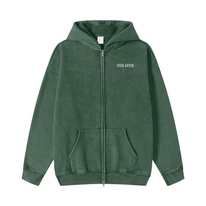 Snow Washed Zip-Through Hoodie