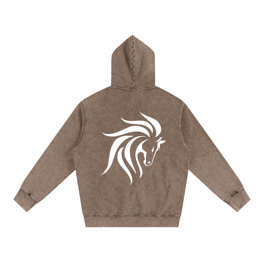 Heavyweight Pure Cotton Classic Snow Washed Hoodie