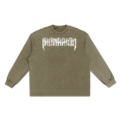 BEAST Snow Washed Oversize Long Sleeve T-shirt
