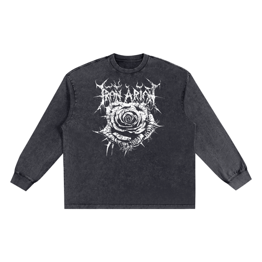 Snow Washed Oversize Long Sleeve T-shirt