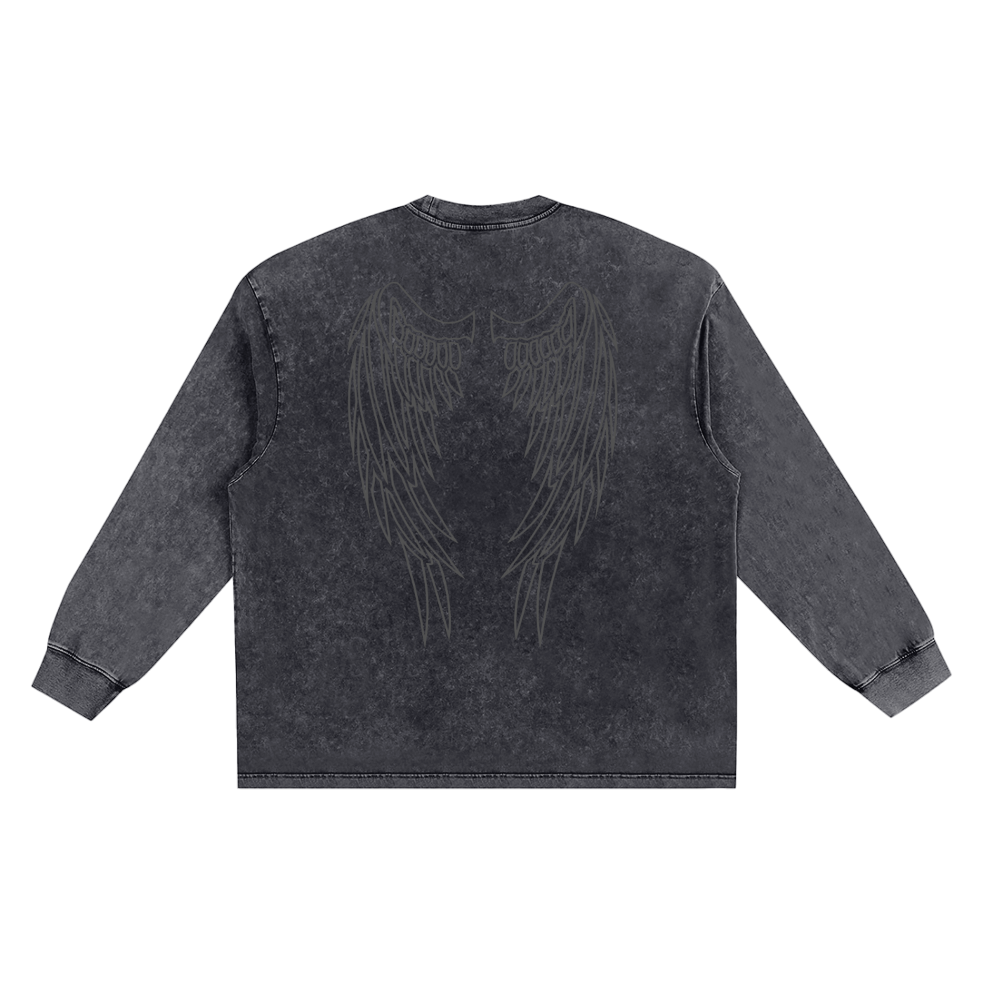 “DIVINE” Snow Washed Oversize Long Sleeve T-shirt