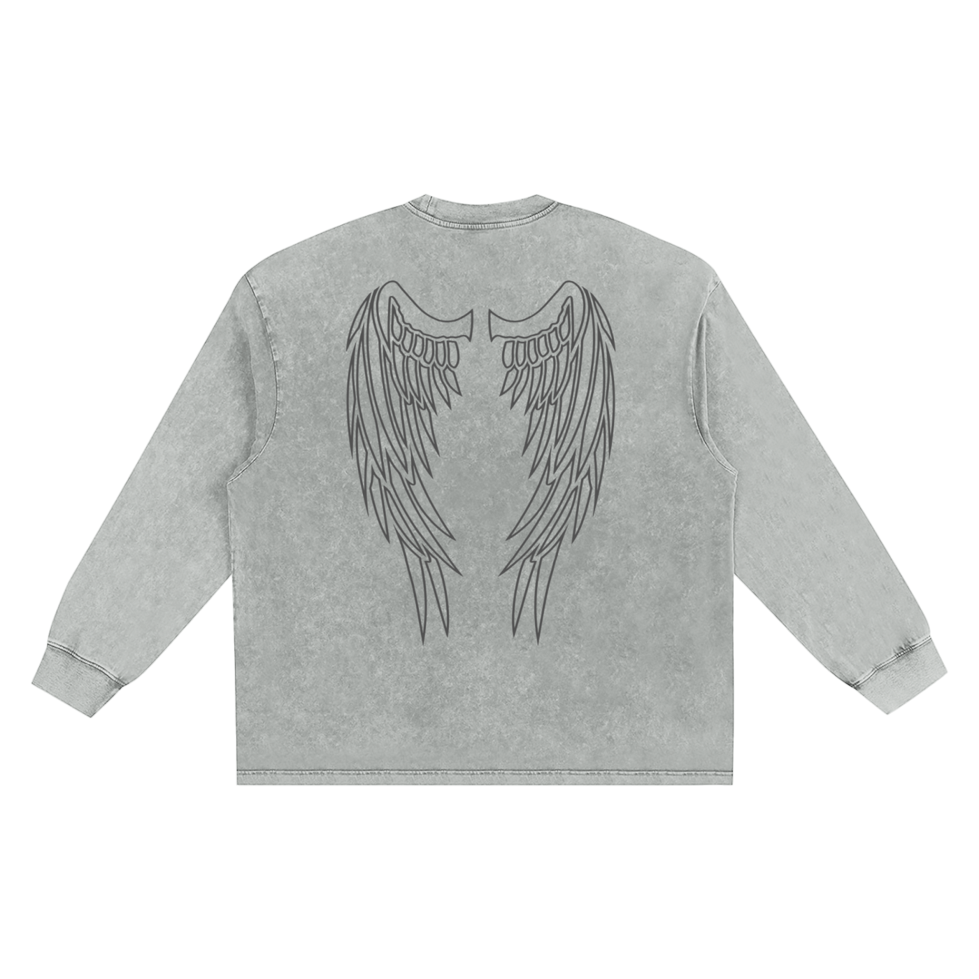 “DIVINE” Snow Washed Oversize Long Sleeve T-shirt