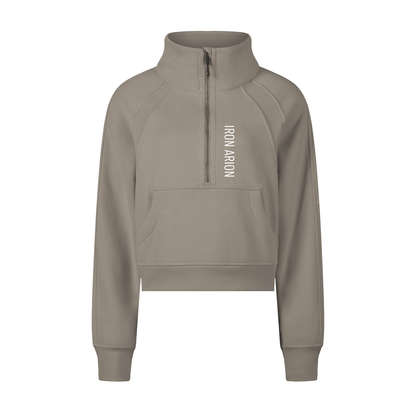 Cropped Half-Zip Sweatshirt