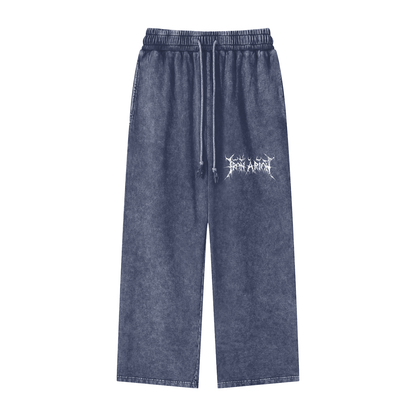 Acid Wash Straight Leg Sweatpants