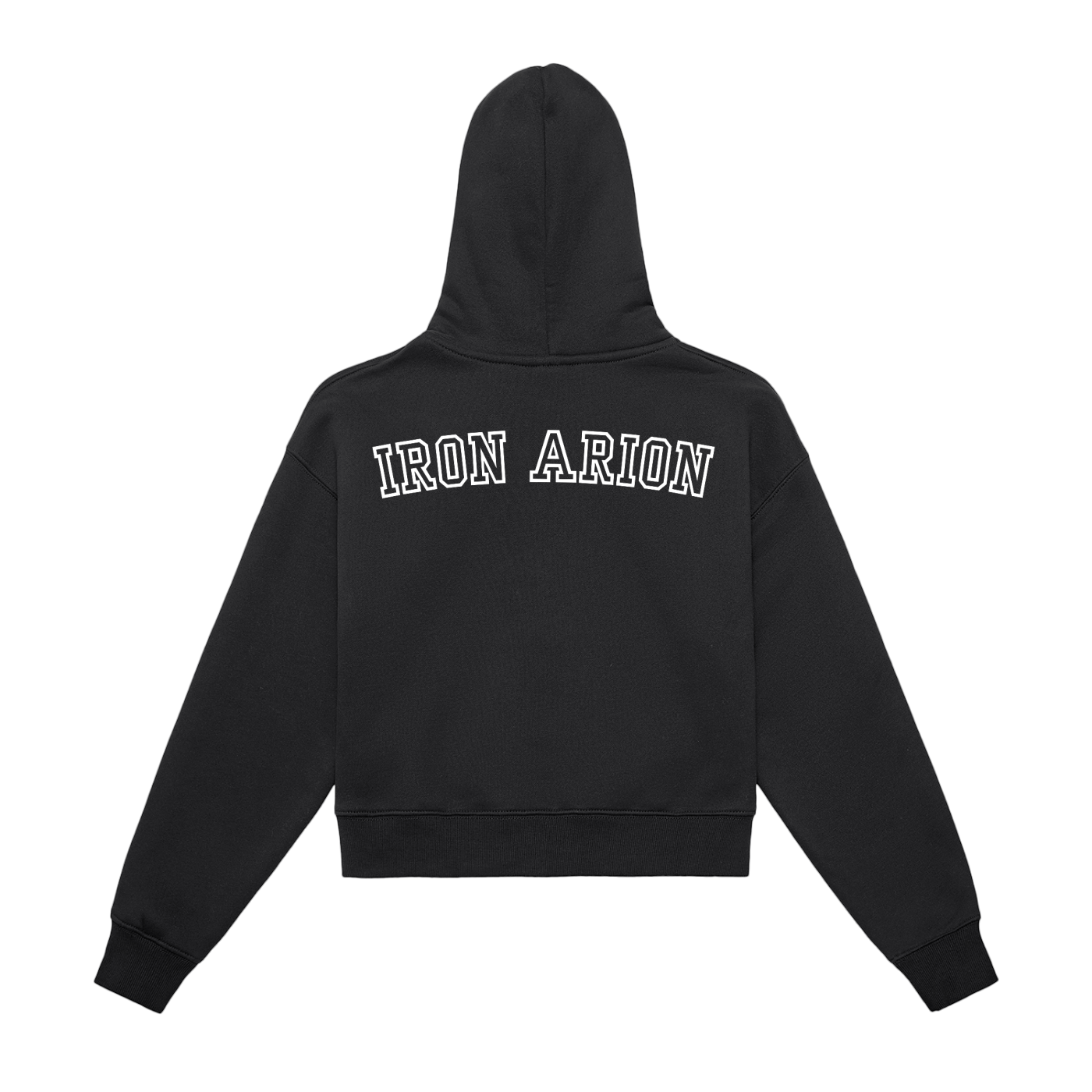 Fleeced Zip-Up Cropped Hoodie